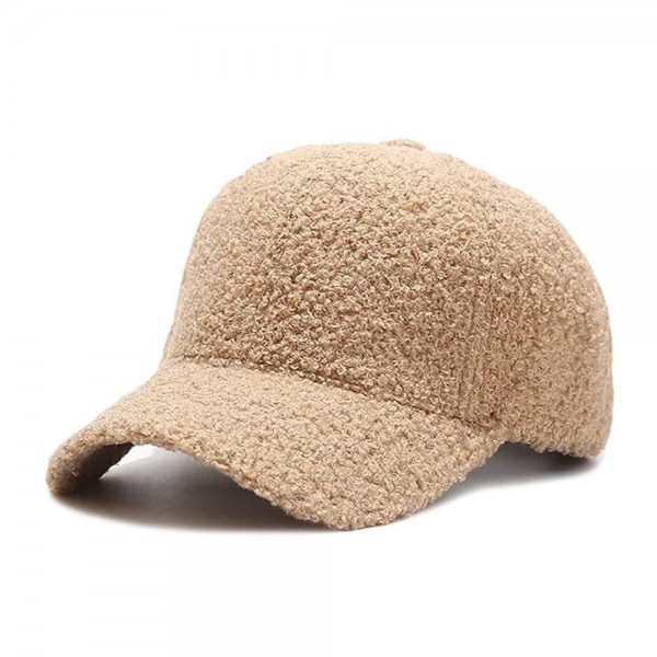 Wholesale blank Sherpa Baseball Cap One Fits Most Velcro Buckle Adjustment Polye