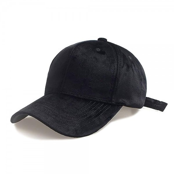 Wholesale blank Velvet Baseball Cap One Fits Most Slide Buckle Adjustment Polyes