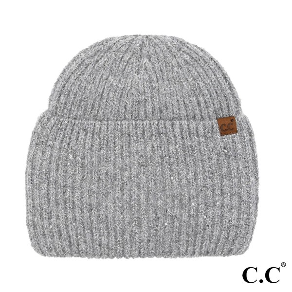 Wholesale c C HTE Cuff Metallic Sequin Beanie One Fits Most Acrylic Polyester Ra