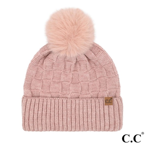 Wholesale c C HTC Weaving Pom Beanie One Fits Most Beanie Acrylic Polyester Nylo