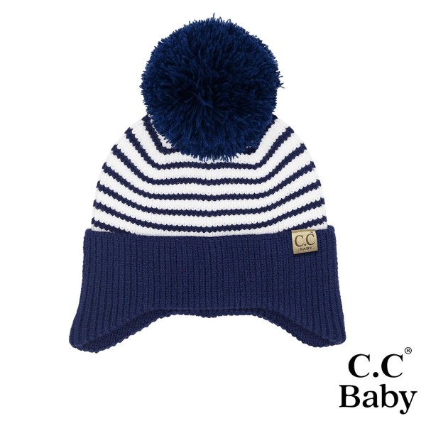 Wholesale c C BB HTC Baby Stripe Earflap Yarn Pom Beanie One Fits Most Newborn M