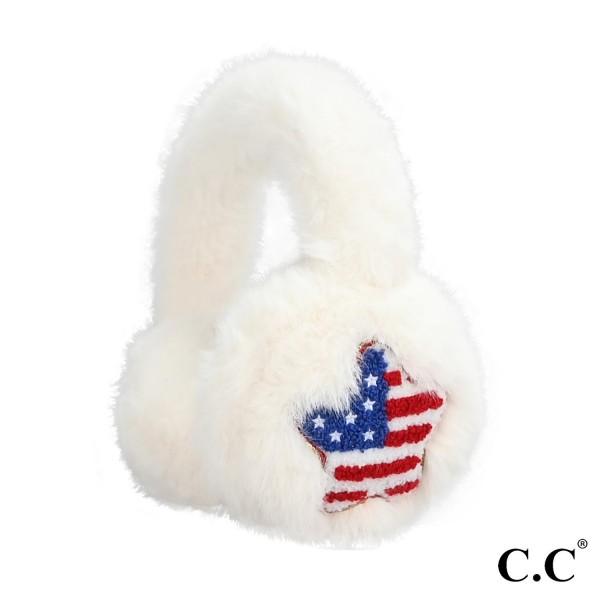 Wholesale c C EMS American Star Chenille Patch Faux Fur Earmuffs One Fits Most A