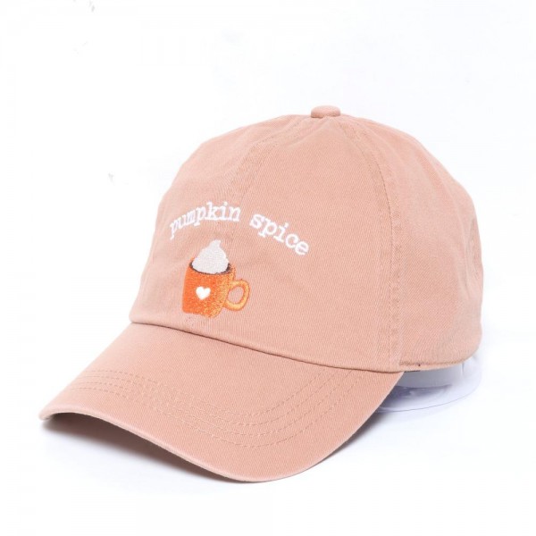 Wholesale pumpkin spice Latte Embroidered Baseball Cap One Fits Most Slide Buck