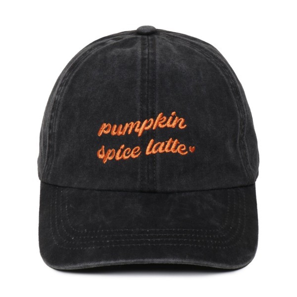 Wholesale pumpkin spice latte Embroidered Baseball Cap One Fits Most Slide Buck