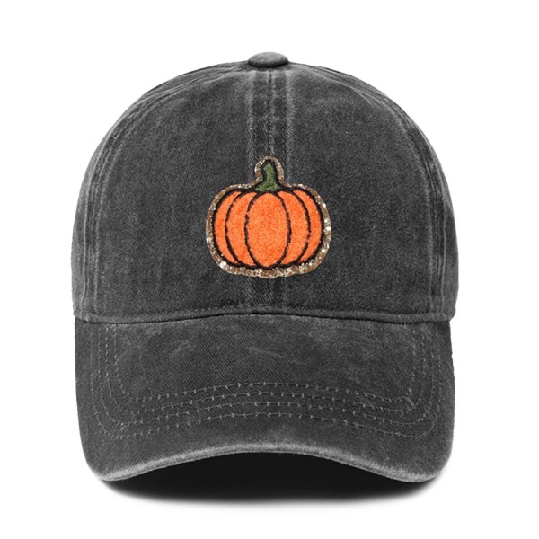 Wholesale glitter Chenille Pumpkin Patch Baseball Cap One Fits Most Slide Buckle