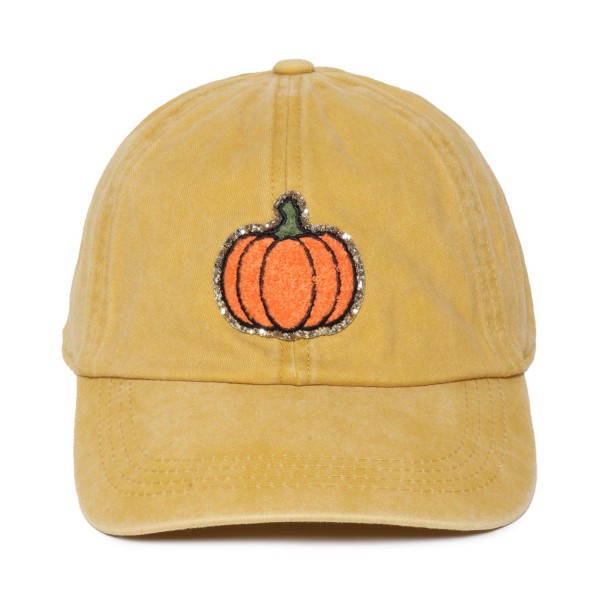 Wholesale glitter Chenille Pumpkin Patch Baseball Cap One Fits Most Slide Buckle