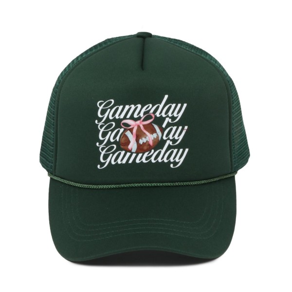 'Gameday' Football Bow Trucker Baseball Cap

- One Size Fits Most
- Adjustable Snap Back
- 100% Polyester