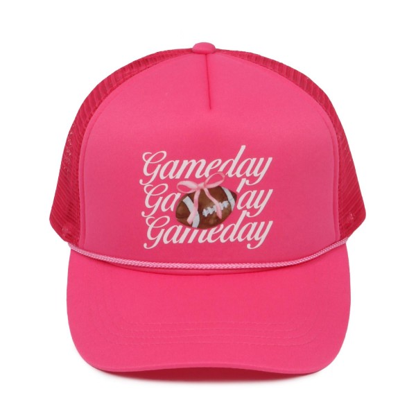 Wholesale gameday Football Bow Trucker Baseball Cap One Fits Most Adjustable Sn
