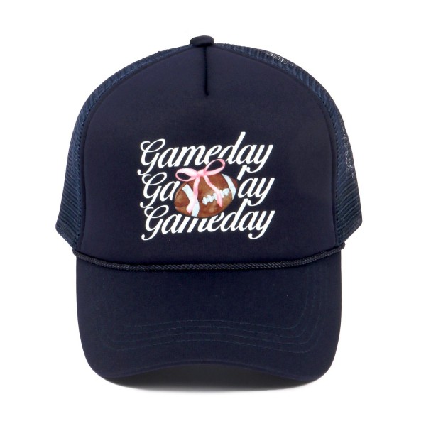 Wholesale gameday Football Bow Trucker Baseball Cap One Fits Most Adjustable Sn