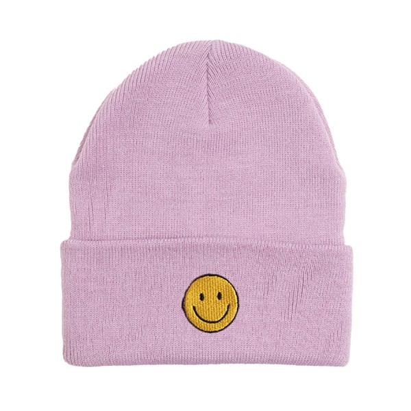 Wholesale happy Chenille Patch Knit Cuffed Beanie One Fits Most Acrylic