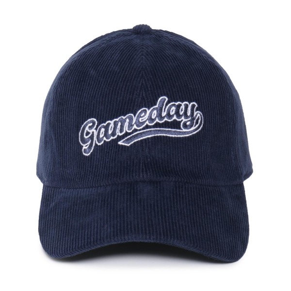 Wholesale embroidered Game day Corduroy Baseball Cap One Fits Most Slide Buckle