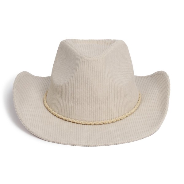 Wholesale corduroy Cowboy Hat Braided Suede Hat Band One Fits Most Internal Draw