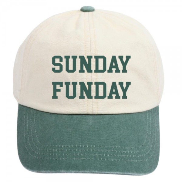 Wholesale sUNDAY FUNDAY Embroidered Baseball Cap One Fits Most Slide Buckle Adj
