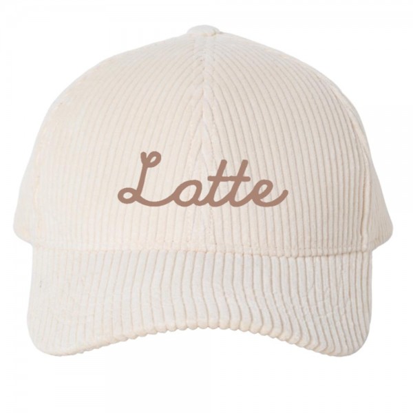 Wholesale latte Embroidered Corduroy Baseball Cap One Fits Most Slide Buckle Ad