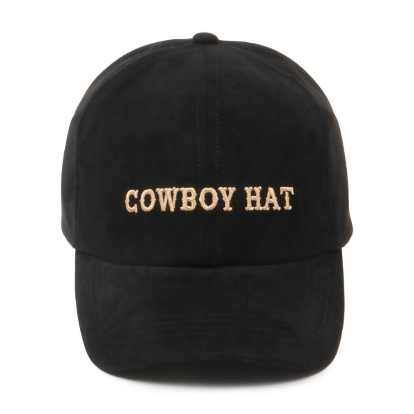 Wholesale cOWBOY HAT Embroidered Faux Suede Baseball Cap One Fits Most Slide Bu