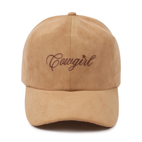Wholesale cowgirl Embroidered Faux Suede Baseball Cap One Fits Most Slide Buckl