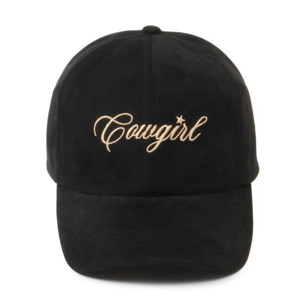 Wholesale cowgirl Embroidered Faux Suede Baseball Cap One Fits Most Slide Buckl