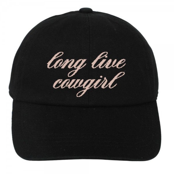 Wholesale long Live Cowgirl Embroidered Baseball Cap One Fits Most Slide Buckle