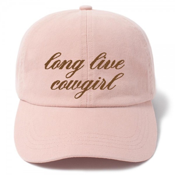 Wholesale long Live Cowgirl Embroidered Baseball Cap One Fits Most Slide Buckle