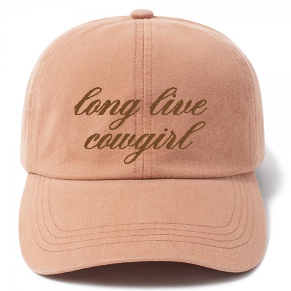 Wholesale long Live Cowgirl Embroidered Baseball Cap One Fits Most Slide Buckle
