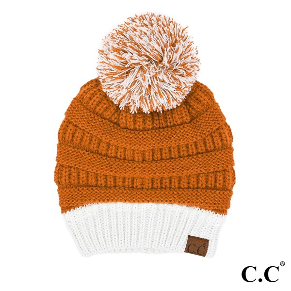 Wholesale c C HAT College Football Team Color Pom Beanie Acrylic One Fits Most