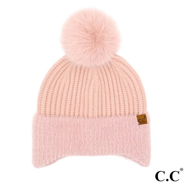 Wholesale c C HTE Fur Earflap Pom Beanie Acrylic Polyester Nylon Cuff Nylon One