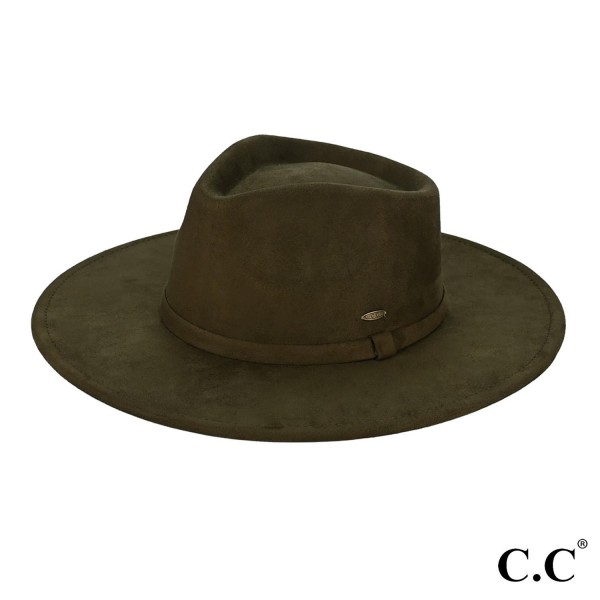 C.C VFC0001
Faux Suede Rancher Hat 
- One Size Fits Most
- 90% Polyester / 10 % Spandex 
- Brim Approximately 3.5" W