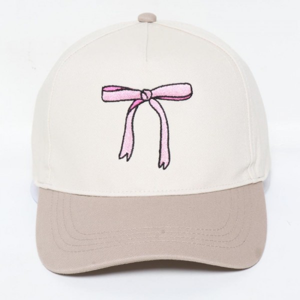 Wholesale bow Embroidered Two Baseball Cap One Fits Most Snap Back Closure Cotto