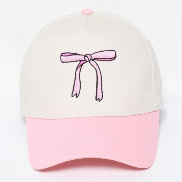 Wholesale bow Embroidered Two Baseball Cap One Fits Most Snap Back Closure Cotto