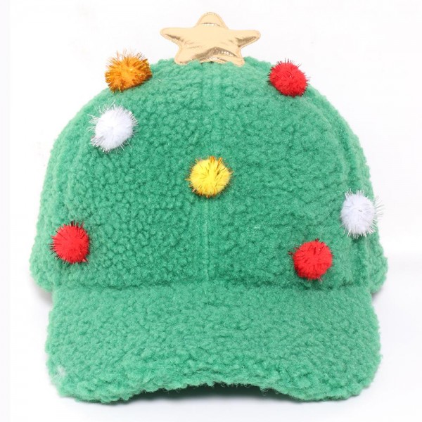 Wholesale sherpa Christmas Baseball Cap Pom Ornaments Metallic Star One Fits Mos