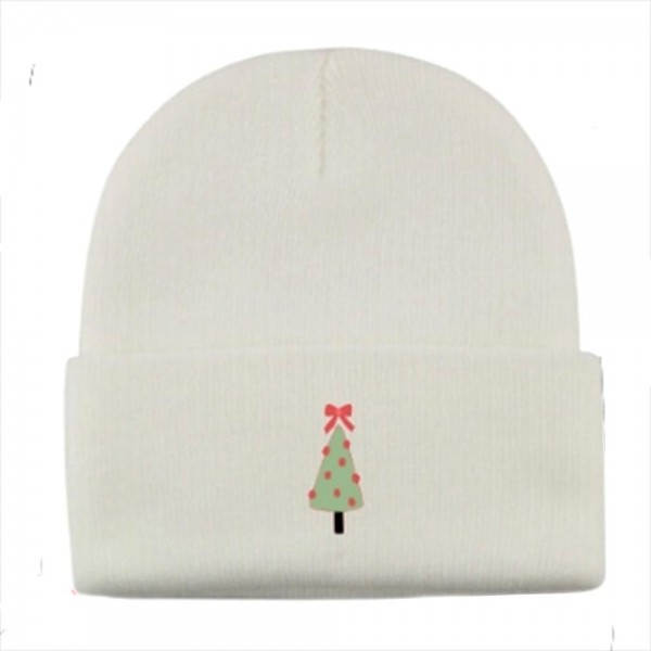 Wholesale bow Christmas Embroidered Knit Cuffed Beanie One Fits Most Acrylic