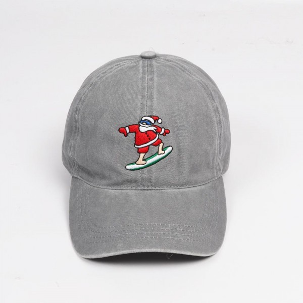 Wholesale santa Surfing Embroidered Baseball Cap One Fits Most Slide Buckle Adju