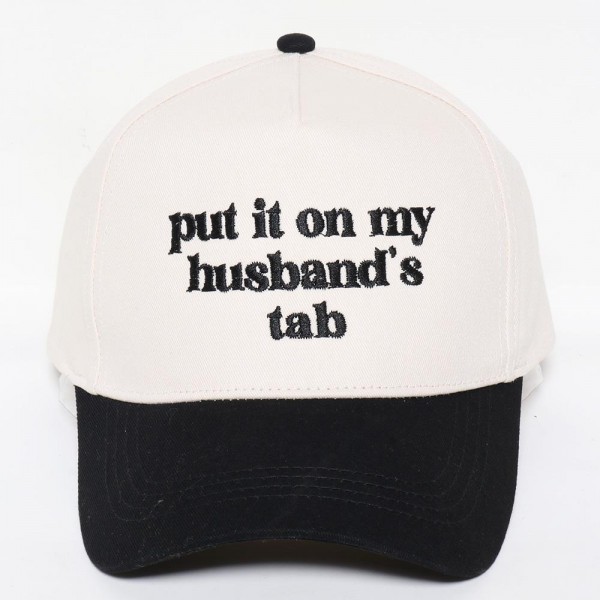 Wholesale put it my husband s tab Embroidered Baseball Cap One Fits Most Snap B