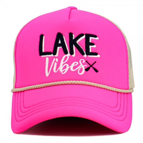 Wholesale vintage Embroidered LAKE Vibes Trucker Hat One Fits Most Adjustable Sn
