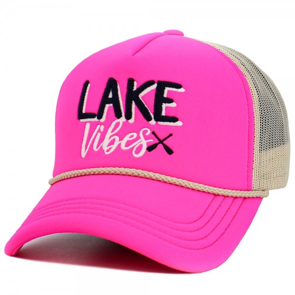 Vintage Embroidered "LAKE Vibes" Trucker Hat 
- One Size Fits Most
- Adjustable Snap Closure
- 45% Polyester 44% Nylon 11% Span