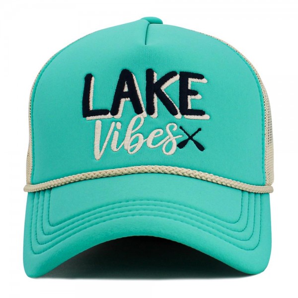 Wholesale vintage Embroidered LAKE Vibes Trucker Hat One Fits Most Adjustable Sn