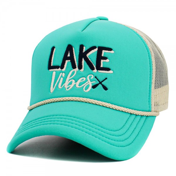Vintage Embroidered "LAKE Vibes" Trucker Hat 
- One Size Fits Most
- Adjustable Snap Closure
- 45% Polyester 44% Nylon 11% Span