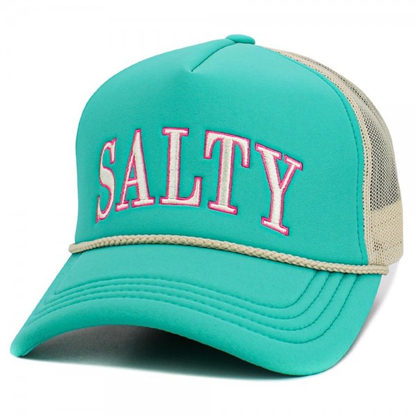 Vintage Embroidered "SALTY" Trucker Hat 
- One Size Fits Most
- Adjustable Snap Closure
- 45% Polyester 44% Nylon 11% Span