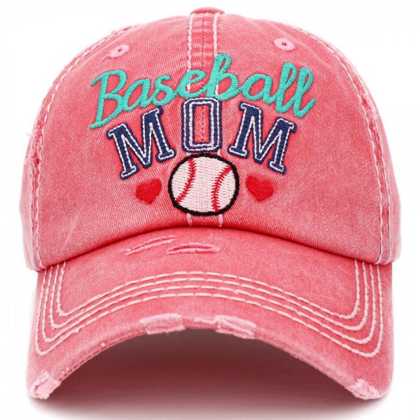 Wholesale vintage Distressed Baseball MOM Embroidered Patch Baseball Cap One Fit