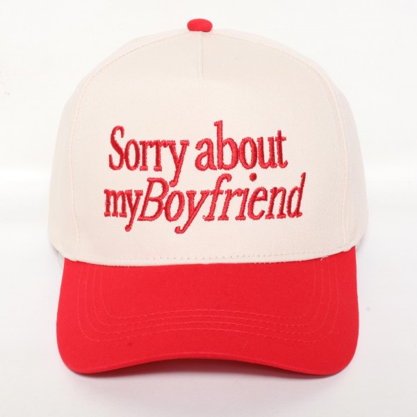Wholesale sorry about my Boyfriend Embroidered Two Baseball Cap One Fits Most S