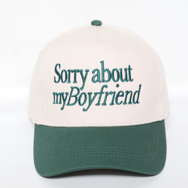 Wholesale sorry about my Boyfriend Embroidered Two Baseball Cap One Fits Most S