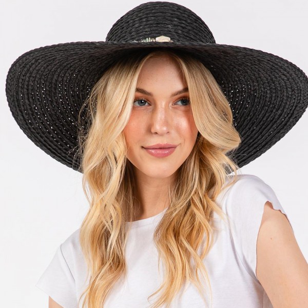 Wholesale brim Sun Hat Beaded Stone Rocks Star Stone Band One Fits Most Adjusta
