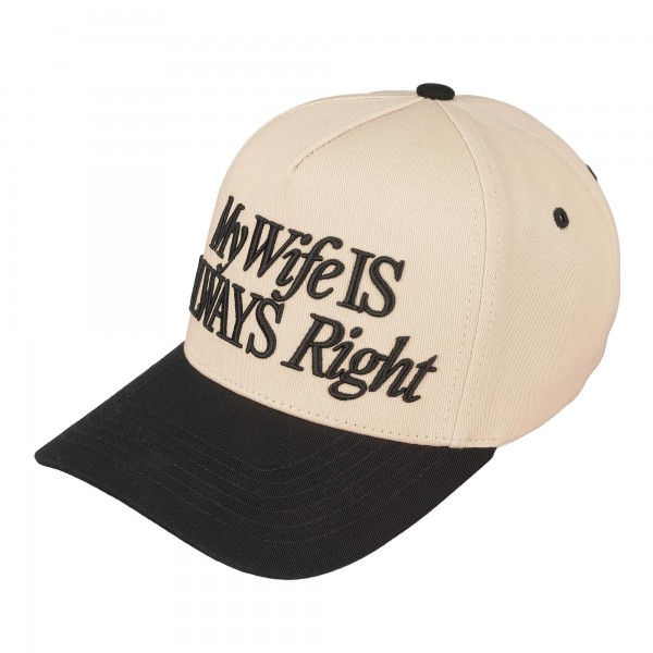 Wholesale tCM BLK My Wife Always Right Embroidered Two Baseball Cap One Fits Mos