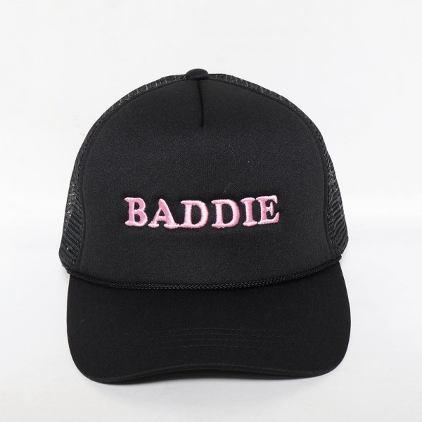 Wholesale bADDIE Embroidered Trucker Cap Mesh Back One Fits Most Snap Back Clos