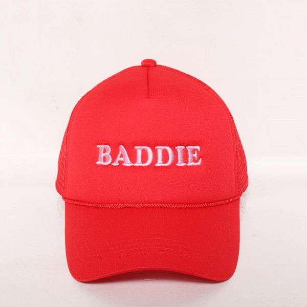 Wholesale bADDIE Embroidered Trucker Cap Mesh Back One Fits Most Snap Back Clos