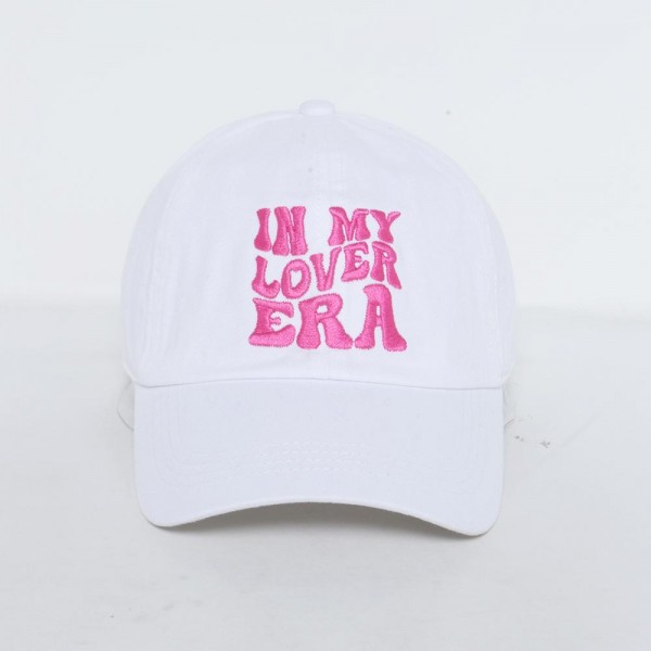 "IN MY LOVER ERA" Embroidered Baseball Cap

- One Size Fits Most
- Slide Buckle Adjustment
- 100% Cotto