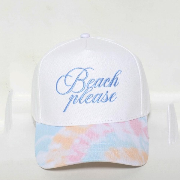 Wholesale beach Please Embroidered Baseball Cap Tie Dye Print Bill One Fits Mos