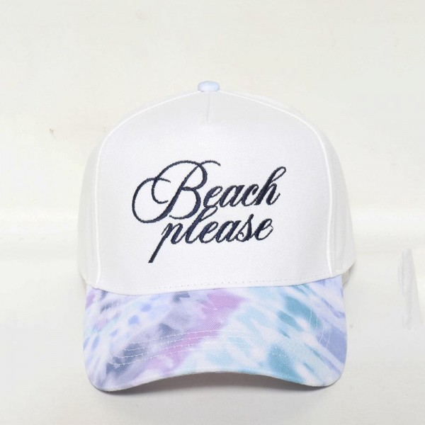 Wholesale beach Please Embroidered Baseball Cap Tie Dye Print Bill One Fits Mos