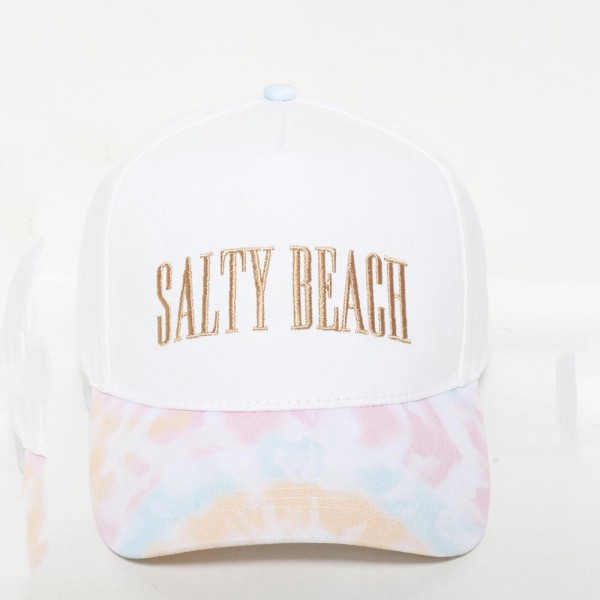 Wholesale sALTY BEACH Embroidered Baseball Cap Tie Dye Bill One Fits Most Snap