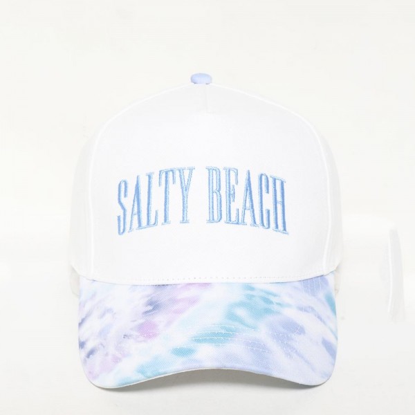 Wholesale sALTY BEACH Embroidered Baseball Cap Tie Dye Bill One Fits Most Snap